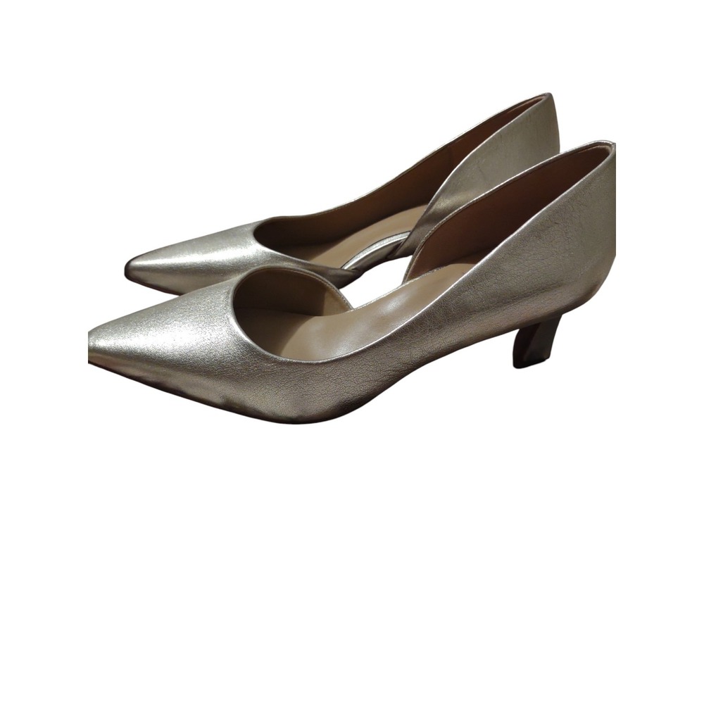 Naturalizer Dalary Leather Pump Gold Size 7 Classic Chic Preppy Wedding Guest